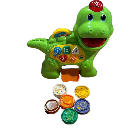 V Tech Chomp & Count Dino- pull toy with small toys included - Picture 1 of 7